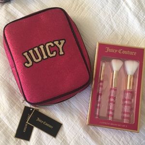 Juicy Couture Cosmetic bag and brushes